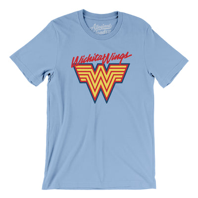 Wichita Wings Soccer Men/Unisex T-Shirt-Baby Blue-Allegiant Goods Co. Vintage Sports Apparel
