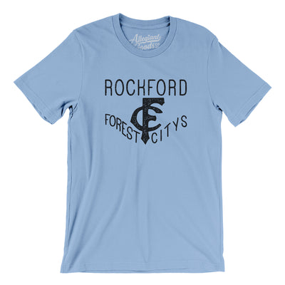 Rockford Forest Citys Baseball Men/Unisex T-Shirt-Baby Blue-Allegiant Goods Co. Vintage Sports Apparel