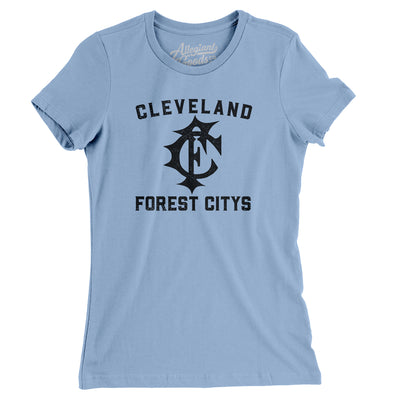 Cleveland Forest Citys Baseball Women's T-Shirt-Baby Blue-Allegiant Goods Co. Vintage Sports Apparel