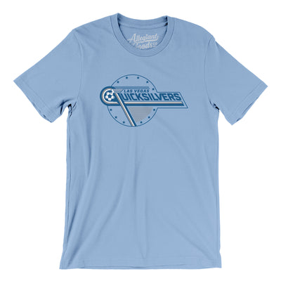Las Vegas Quicksilvers Soccer Men/Unisex T-Shirt-Baby Blue-Allegiant Goods Co. Vintage Sports Apparel