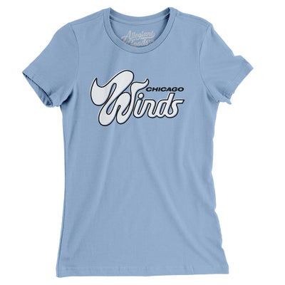Chicago Winds Football Women's T-Shirt-Baby Blue-Allegiant Goods Co. Vintage Sports Apparel