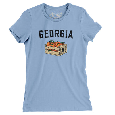 Georgia Peach Crate Women's T-Shirt-Baby Blue-Allegiant Goods Co. Vintage Sports Apparel