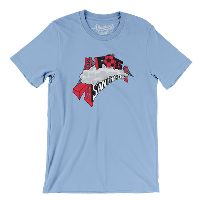 San Francisco Fog Soccer Men/Unisex T-Shirt-Baby Blue-Allegiant Goods Co. Vintage Sports Apparel