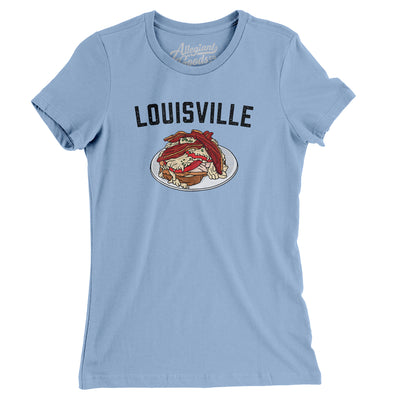 Louisville Hot Brown Women's T-Shirt-Baby Blue-Allegiant Goods Co. Vintage Sports Apparel