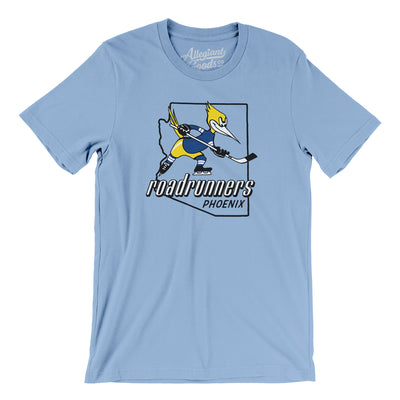 Phoenix Roadrunners Hockey Men/Unisex T-Shirt-Baby Blue-Allegiant Goods Co. Vintage Sports Apparel