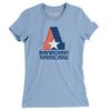 Birmingham Americans Football Women's T-Shirt-Baby Blue-Allegiant Goods Co. Vintage Sports Apparel