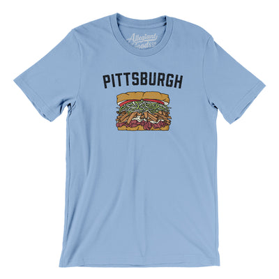 Pittsburgh Style Sandwich Men/Unisex T-Shirt-Baby Blue-Allegiant Goods Co. Vintage Sports Apparel