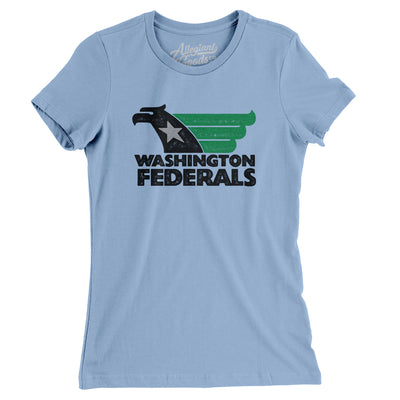 Washington Federals Football Women's T-Shirt-Baby Blue-Allegiant Goods Co. Vintage Sports Apparel