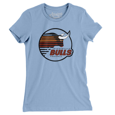 Jacksonville Bulls Football Women's T-Shirt-Baby Blue-Allegiant Goods Co. Vintage Sports Apparel