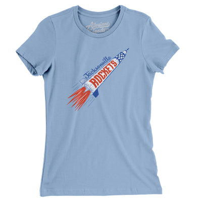 Jacksonville Rockets Hockey Women's T-Shirt-Baby Blue-Allegiant Goods Co. Vintage Sports Apparel