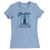 Boston Beacons Soccer Women's T-Shirt-Baby Blue-Allegiant Goods Co. Vintage Sports Apparel