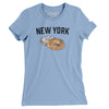 New York Bagel Women's T-Shirt-Baby Blue-Allegiant Goods Co. Vintage Sports Apparel