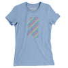 Mississippi Pride State Women's T-Shirt-Baby Blue-Allegiant Goods Co. Vintage Sports Apparel