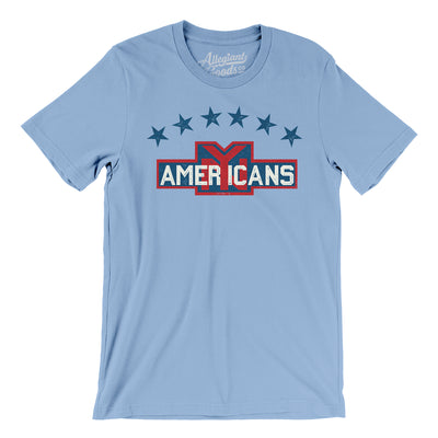 New York Americans Hockey Men/Unisex T-Shirt-Baby Blue-Allegiant Goods Co. Vintage Sports Apparel
