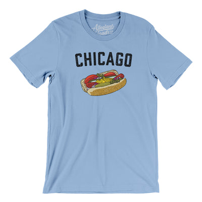 Chicago Style Hot Dog Men/Unisex T-Shirt-Baby Blue-Allegiant Goods Co. Vintage Sports Apparel
