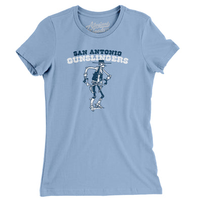 San Antonio Gunslingers Football Women's T-Shirt-Baby Blue-Allegiant Goods Co. Vintage Sports Apparel