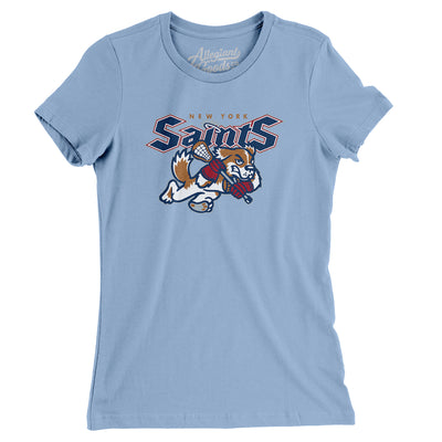 New York Saints Lacrosse Women's T-Shirt-Baby Blue-Allegiant Goods Co. Vintage Sports Apparel