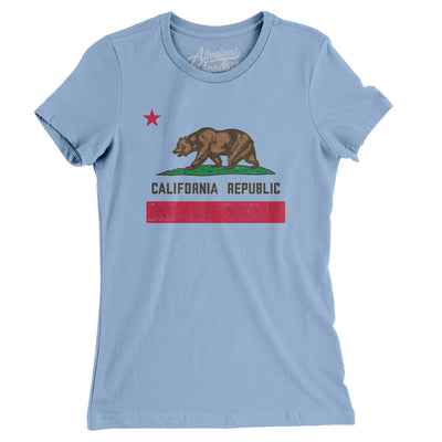 California State Flag Women's T-Shirt-Baby Blue-Allegiant Goods Co. Vintage Sports Apparel