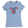 Florida Blazers Football Women's T-Shirt-Baby Blue-Allegiant Goods Co. Vintage Sports Apparel