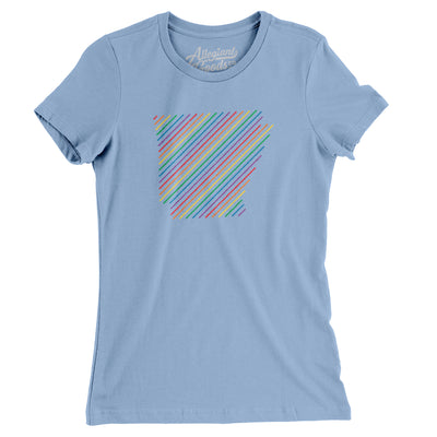 Arkansas Pride State Women's T-Shirt-Baby Blue-Allegiant Goods Co. Vintage Sports Apparel