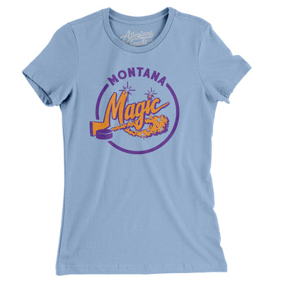 Montana Magic Hockey Women's T-Shirt-Baby Blue-Allegiant Goods Co. Vintage Sports Apparel