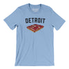 Detroit Style Pan Pizza Men/Unisex T-Shirt-Baby Blue-Allegiant Goods Co. Vintage Sports Apparel