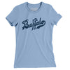 Buffalo Blues Baseball Women's T-Shirt-Baby Blue-Allegiant Goods Co. Vintage Sports Apparel