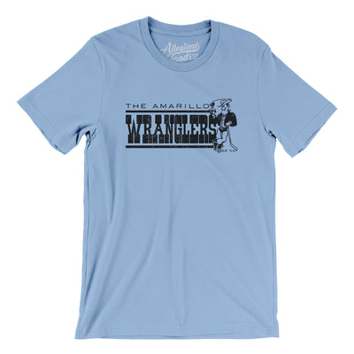 Amarillo Wranglers Hockey Men/Unisex T-Shirt-Baby Blue-Allegiant Goods Co. Vintage Sports Apparel