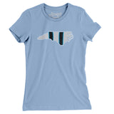 North Carolina Helmet Stripes Women's T-Shirt-Allegiant Goods Co. Vintage Sports Apparel