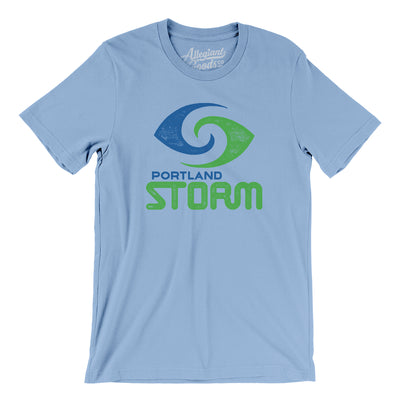 Portland Storm Football Men/Unisex T-Shirt-Baby Blue-Allegiant Goods Co. Vintage Sports Apparel