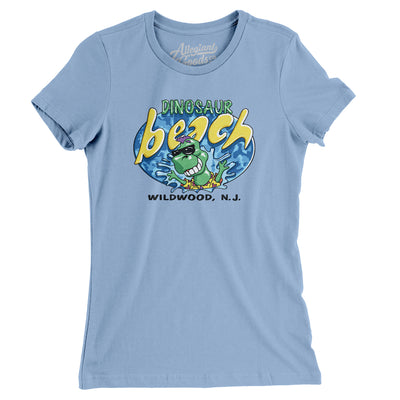 Dinosaur Beach Pier Amusement Park Women's T-Shirt-Baby Blue-Allegiant Goods Co. Vintage Sports Apparel