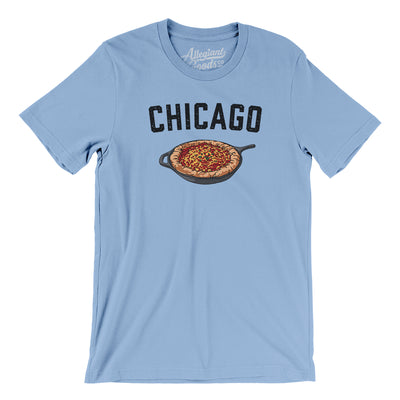 Chicago Style Deep Dish Pizza Men/Unisex T-Shirt-Baby Blue-Allegiant Goods Co. Vintage Sports Apparel