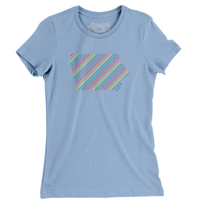Iowa Pride State Women's T-Shirt-Baby Blue-Allegiant Goods Co. Vintage Sports Apparel