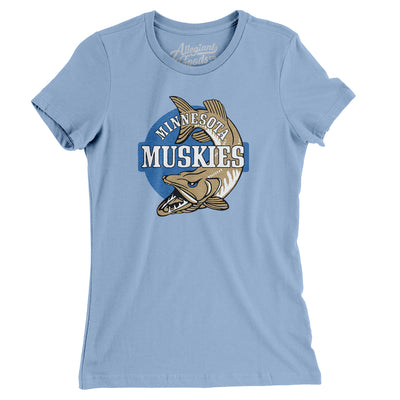 Minnesota Muskies Basketball Women's T-Shirt-Baby Blue-Allegiant Goods Co. Vintage Sports Apparel