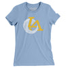 LA Ram Horn Women's T-Shirt-Baby Blue-Allegiant Goods Co. Vintage Sports Apparel