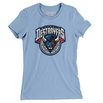 Buffalo Destroyers Arena Football Women's T-Shirt-Baby Blue-Allegiant Goods Co. Vintage Sports Apparel