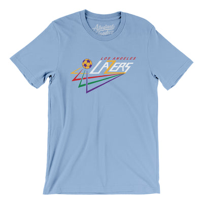 Los Angeles Lazers Soccer Men/Unisex T-Shirt-Baby Blue-Allegiant Goods Co. Vintage Sports Apparel