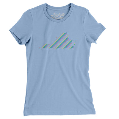Virginia Pride State Women's T-Shirt-Baby Blue-Allegiant Goods Co. Vintage Sports Apparel