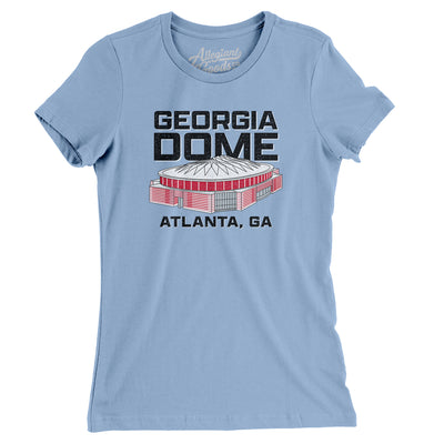 Georgia Dome Women's T-Shirt-Baby Blue-Allegiant Goods Co. Vintage Sports Apparel