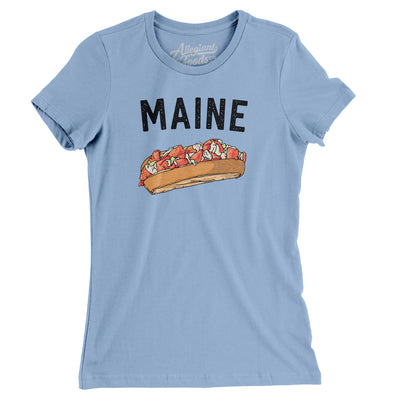 Maine Lobster Roll Women's T-Shirt-Baby Blue-Allegiant Goods Co. Vintage Sports Apparel