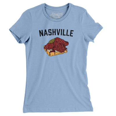 Nashville Hot Chicken Women's T-Shirt-Baby Blue-Allegiant Goods Co. Vintage Sports Apparel