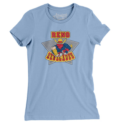 Reno Renegades Hockey Women's T-Shirt-Baby Blue-Allegiant Goods Co. Vintage Sports Apparel