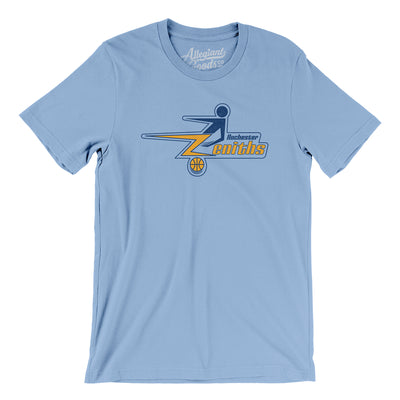 Rochester Zeniths Basketball Men/Unisex T-Shirt-Baby Blue-Allegiant Goods Co. Vintage Sports Apparel