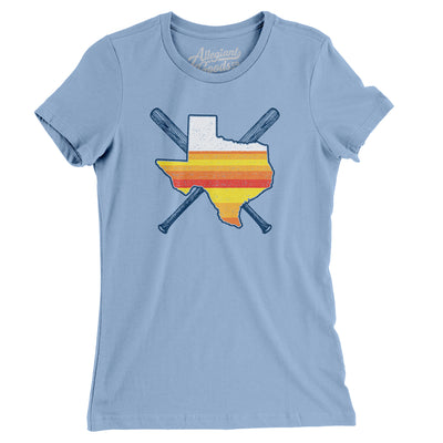 Houston Baseball Women's T-Shirt-Baby Blue-Allegiant Goods Co. Vintage Sports Apparel