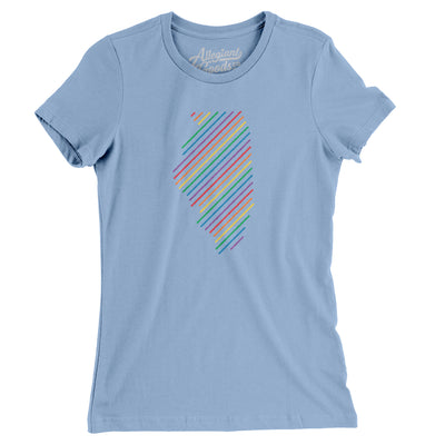 Illinois Pride State Women's T-Shirt-Baby Blue-Allegiant Goods Co. Vintage Sports Apparel