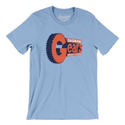 Saginaw Gears Hockey Men/Unisex T-Shirt-Baby Blue-Allegiant Goods Co. Vintage Sports Apparel