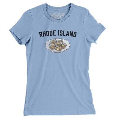 Rhode Island Clams Women's T-Shirt-Baby Blue-Allegiant Goods Co. Vintage Sports Apparel