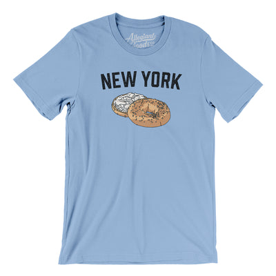 New York Bagel Men/Unisex T-Shirt-Baby Blue-Allegiant Goods Co. Vintage Sports Apparel