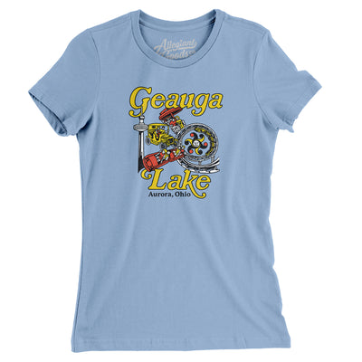 Geauga Lake Amusement Park Women's T-Shirt-Baby Blue-Allegiant Goods Co. Vintage Sports Apparel