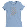 Indiana Pride State Women's T-Shirt-Baby Blue-Allegiant Goods Co. Vintage Sports Apparel